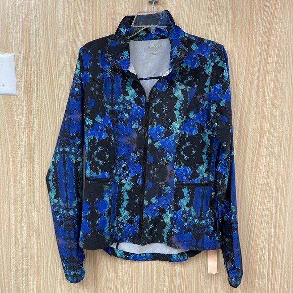 Fabletics Blue Print Jacket Size Small - Picture 1 of 5